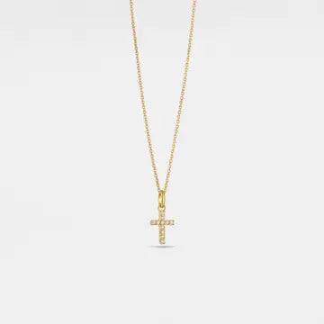 DAINTY CROSS CHARM PENDANT NECKLACE 925 STERLING SILVER