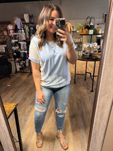 Load image into Gallery viewer, BRIDGERTON BLUE VINTAGE LACE TOP
