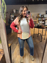Load image into Gallery viewer, PINK AND RED COLORBLOCK LONGSLEEVE
