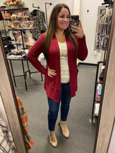 Load image into Gallery viewer, BURGUNDY WAFFLE KNIT CARDIGAN
