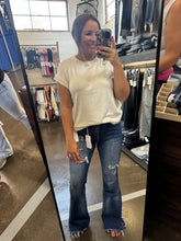 Load image into Gallery viewer, VERVET KHOLE HIGH RISE DISTRESSED FLARE JEANS
