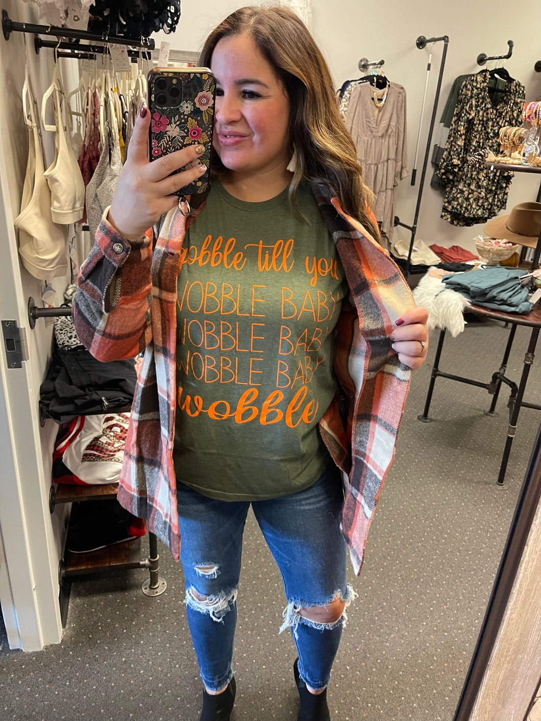 GOBBLE TILL YOU WOBBLE BABY GRAPHIC TEE