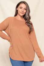 Load image into Gallery viewer, CAMEL KNIT ROUND HEM TOP
