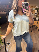 Load image into Gallery viewer, HEATHERED BLUE VNECK TEE
