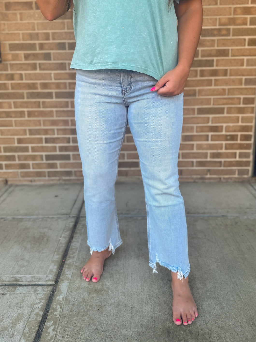 VERVET AMY HIGH RISE CROP KICK FLARE