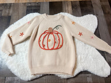 Load image into Gallery viewer, CREAM PUMPKIN KNIT SWEATER
