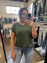 Load image into Gallery viewer, ARMY GREEN SLUB TOP
