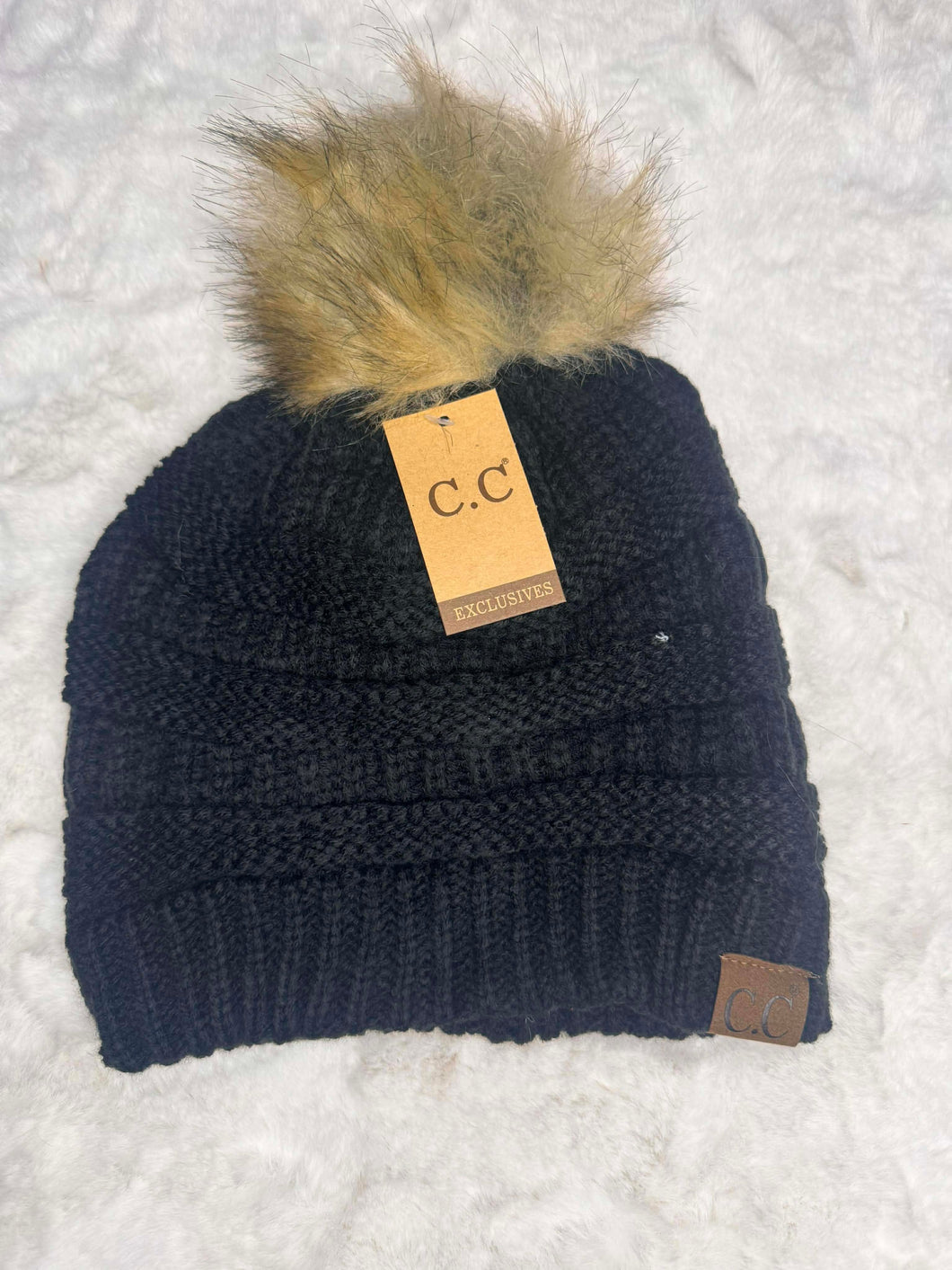 CC FUR POM BEANIE