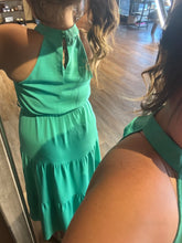 Load image into Gallery viewer, PALM BREEZE HALTER NECK MIDI DRESS
