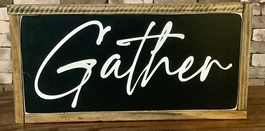 GATHER CURSIVE SIGN