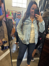 Load image into Gallery viewer, LISA DISTRESSED DENIM JACKET
