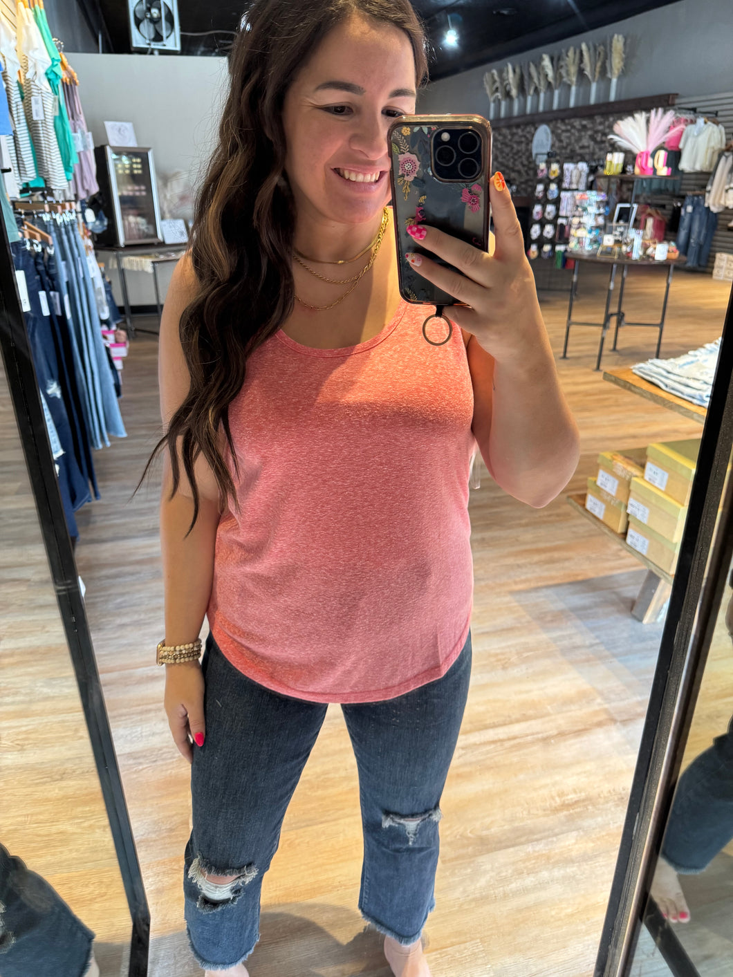 HOT CORAL TANK TOP
