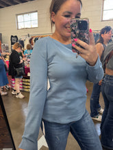 Load image into Gallery viewer, DUSTY BLUE BRUSHED LONG SLEEVE
