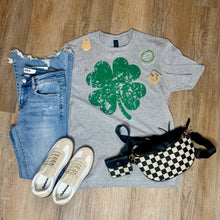 Load image into Gallery viewer, DISTRESSED GREEN CLOVER TEE
