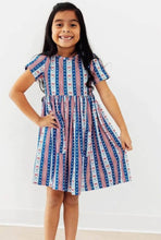 Load image into Gallery viewer, AMERICAN GIRL STARS STRIPES AND BOWS TWIRL DRESS
