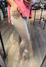 Load image into Gallery viewer, MONO B TAUPE HIGH WAISTED LEGGINGS WITH POCKETS
