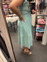 Load image into Gallery viewer, MINT SMOCKED MIDI DRESS
