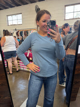 Load image into Gallery viewer, DUSTY BLUE BRUSHED LONG SLEEVE

