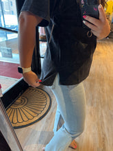 Load image into Gallery viewer, BLACK MINERAL-WASHED V-NECK TEE
