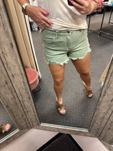 Load image into Gallery viewer, RISEN BAILEY OLIVE DENIM SHORTS
