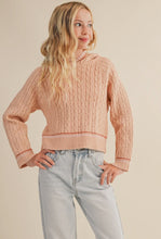 Load image into Gallery viewer, BLUSH TWEEN CABLE KNIT SWEATER
