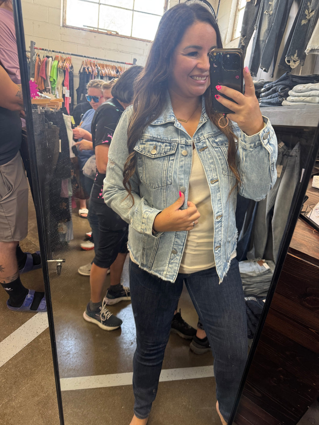 LISA DISTRESSED DENIM JACKET
