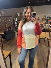Load image into Gallery viewer, PINK AND RED COLORBLOCK LONGSLEEVE
