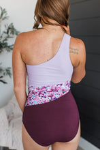 Load image into Gallery viewer, TROPICAL DREAMS ONE-PIECE SWIMSUIT-PLUM &amp; LAVENDER

