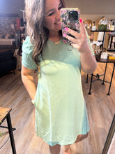 Load image into Gallery viewer, SEAFOAM CORDED MIDI DRESS
