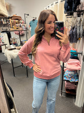 Load image into Gallery viewer, PINK QUARTER ZIP PULLOVER

