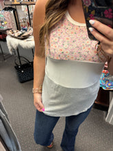 Load image into Gallery viewer, FLORAL COLORED BLOCK TANK TOP
