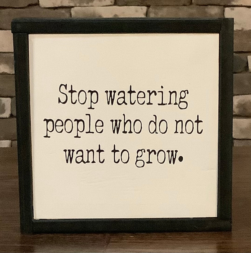 STOP WATER PEOPLE WOOD SIGN