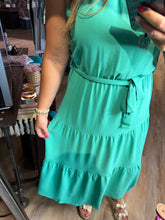 Load image into Gallery viewer, PALM BREEZE HALTER NECK MIDI DRESS
