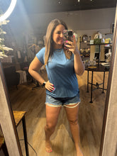 Load image into Gallery viewer, BLUE SHORT SLEEVE TOP
