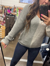 Load image into Gallery viewer, GREY VNECK SWEATER
