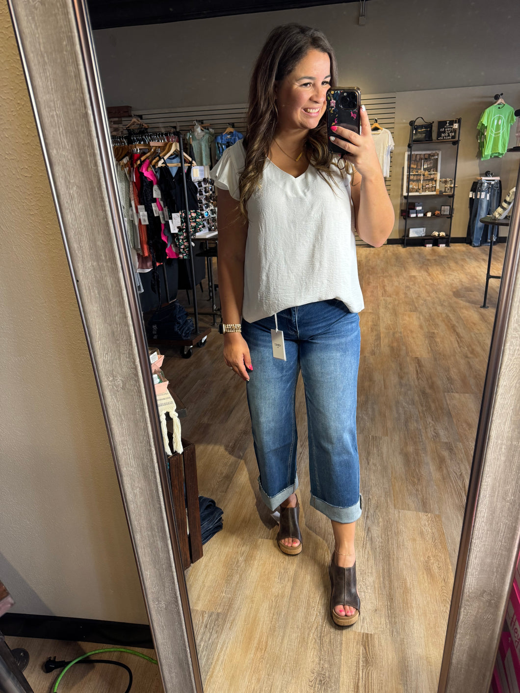 CREAM RUFFLE SLEEVE BLOUSE