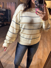 Load image into Gallery viewer, CREAM STRIPED SWEATER
