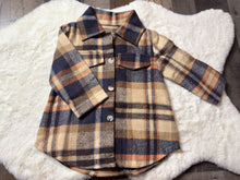 Load image into Gallery viewer, BLUE AND ORANGE PLAID BOYS SHACKET

