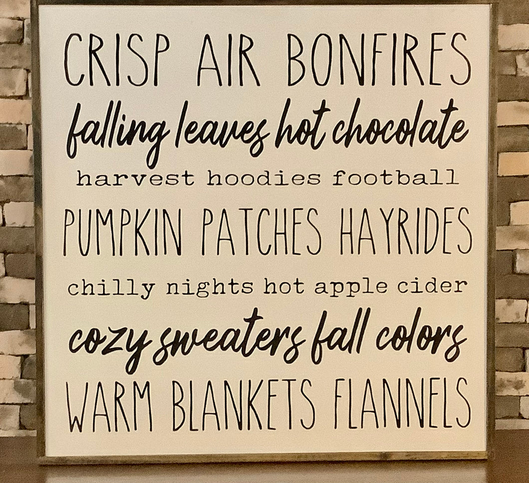 CRISP AIR & BONFIRES XL SIGN