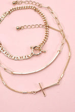 Load image into Gallery viewer, GOLD TRIO CROSS BRACELET SET
