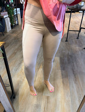 Load image into Gallery viewer, MONO B TAUPE HIGH WAISTED LEGGINGS WITH POCKETS
