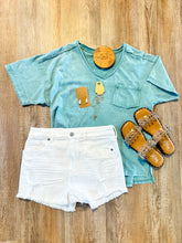 Load image into Gallery viewer, SAGE MINERAL WASHED TEE
