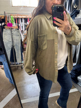 Load image into Gallery viewer, MOSS GREEN WAFFLE KNIT SHACKET
