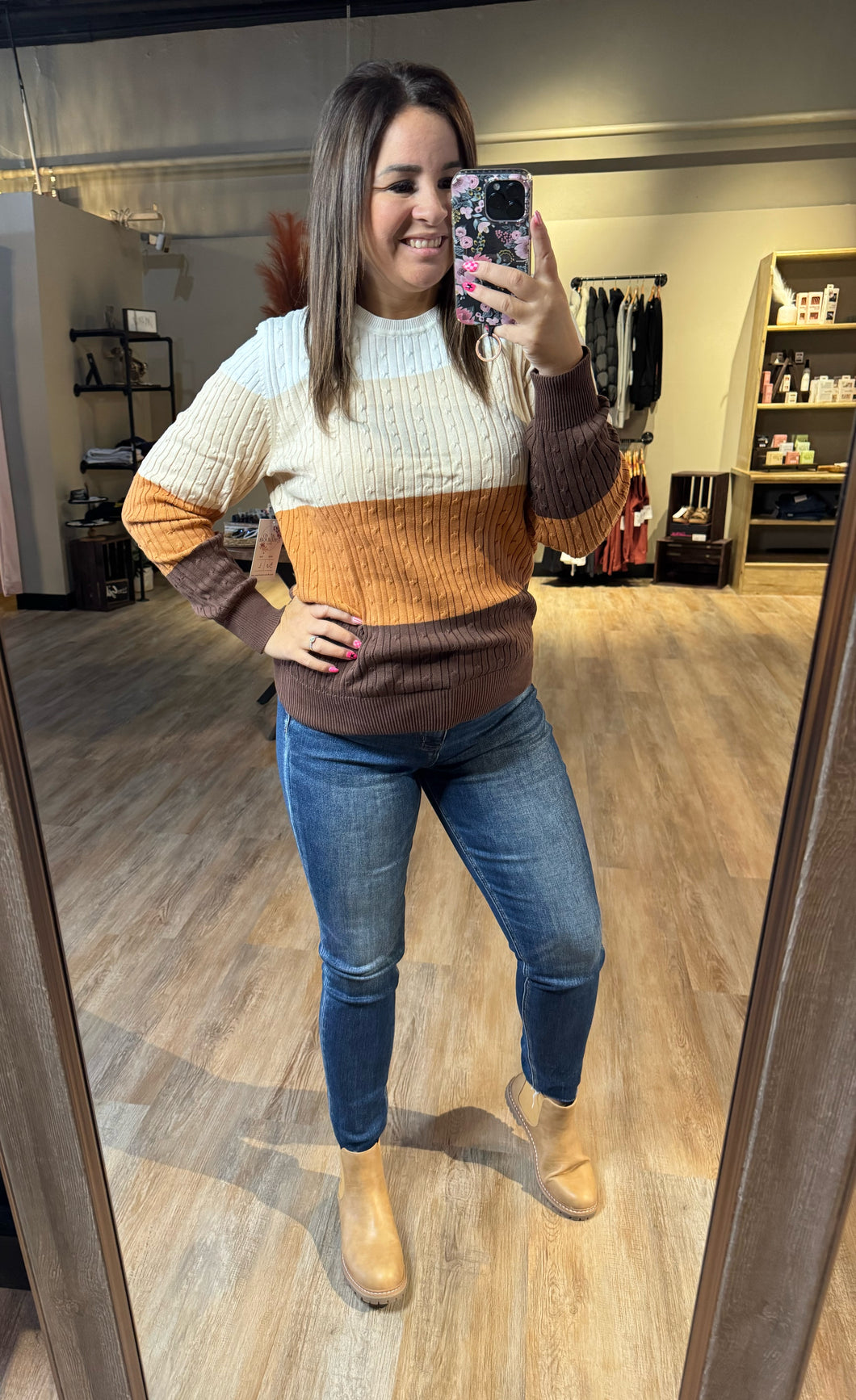 COZY COLOR BLOCK SWEATER