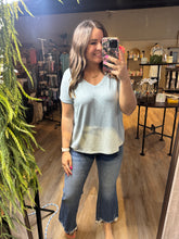 Load image into Gallery viewer, HEATHERED BLUE VNECK TEE
