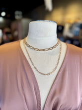 Load image into Gallery viewer, GOLD DOUBLE CHAIN LAYERED NECKLACE
