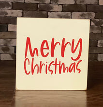 Load image into Gallery viewer, RED MERRY CHRISTMAS 7 3/4” X 7 3/4” SIGN
