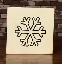 Load image into Gallery viewer, BLACK SNOWFLAKE 7 3/4” X 7 3/4” SIGNS
