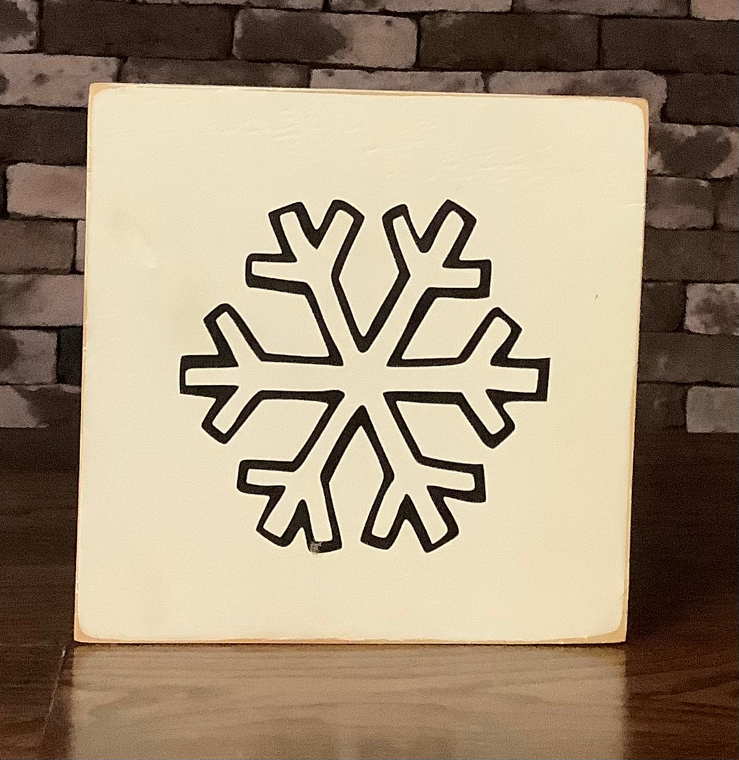 BLACK SNOWFLAKE 7 3/4” X 7 3/4” SIGNS