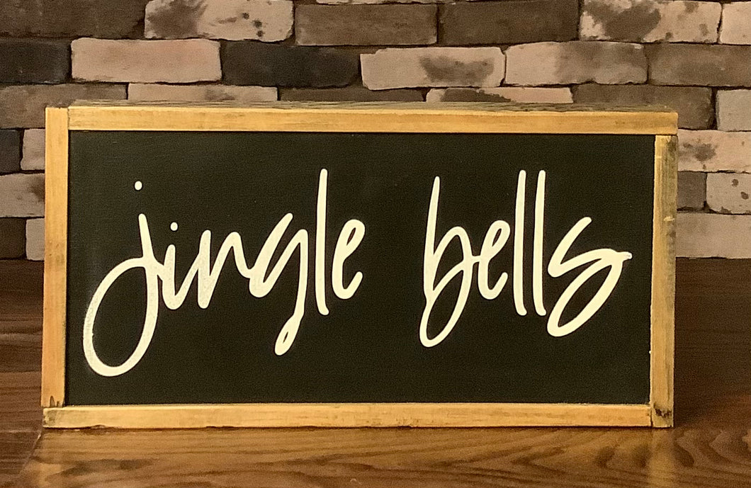 JINGLE BELLS 6 1/8” X 6 1/8” SIGN